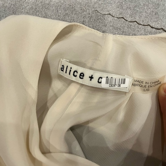 [L]Alice Olivia Two-Tone Sleeveless Silk A Shape Mini Dress Twisted Back - Picture 8 of 8